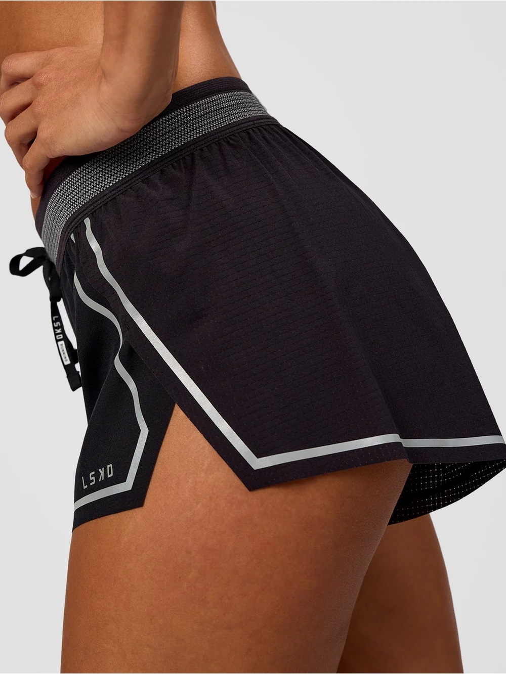 LSKD Accelerate 3" Reflective Mid-Rise Running Short - Black-Reflective XS NWT